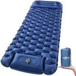 Ultralight Inflatable Sleeping Pad with Built-in Pump