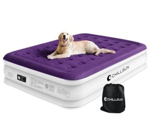 CHILLSUN Queen Air Mattress with Built-In Pump