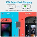 45W Fast Charger for Nintendo Switch & Steam Deck
