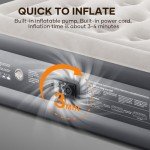 Queen Air Mattress with Built-in Pump, 18" Raised