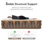 VOSSER Air Mattress Queen with Built-in Pump,Leakproof Blow Up Mattress with Flocked Top,3 Mins Inflatable Mattress for Home&Guests,Thicken Queen Air Mattress, Waterproof Air Bed with Carry Bag