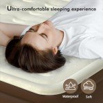 VOSSER Air Mattress Queen with Built-in Pump,Leakproof Blow Up Mattress with Flocked Top,3 Mins Inflatable Mattress for Home&Guests,Thicken Queen Air Mattress, Waterproof Air Bed with Carry Bag