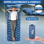 HiiPeak Sleeping Pad for Camping- Ultralight Inflatable Sleeping Mat with Built-in Foot Pump & Pillow, Upgraded Compact Camping Air Mattress for Tent, Backpacking, Hiking