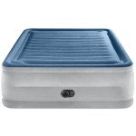 Intex: Dura-Beam Deluxe Comfort-Plush Air Mattress - 22" Queen Blue - Built-in Electric Pump, Durable Fiber-Tech, Carry Bag Included, 600lb Capacity