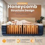 Dr. air Queen Air Mattress, 18” Raised Inflatable Bed with Built-in Pump, Waterproof Velvety Top, Ergonomic Design, Reinforced Support, and Carry Bag for Home, Camping, and Guests