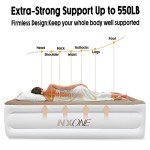 NXONE Air Mattress,Inflatable Single Airbed Luxury Double High Self Inflation Deflation Twin Air Mattress with Electric Built-in Pump, Blow Up Guest Bed for Home Portable Camping Travel,550lb