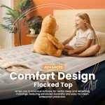 Dr. air Queen Air Mattress, 18” Raised Inflatable Bed with Built-in Pump, Waterproof Velvety Top, Ergonomic Design, Reinforced Support, and Carry Bag for Home, Camping, and Guests