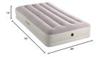 Intex 64177E Dura-Beam Standard Prestige Mid-Rise Air Mattress: Fiber-Tech – Twin Size – Quickfill USB Air Pump – 12in Bed Height – 300lb Weight Capacity
