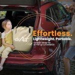 Dr. air Queen Air Mattress, 18” Raised Inflatable Bed with Built-in Pump, Waterproof Velvety Top, Ergonomic Design, Reinforced Support, and Carry Bag for Home, Camping, and Guests