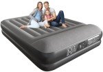 Ezyrest Queen Air Mattress Waterproof and Easy-to-Clean, Blow Up Mattress with Built-in Pump, Durable Inflatable Mattress with Pillow Design Suitable for Naps, Hosting a Friend and Camping