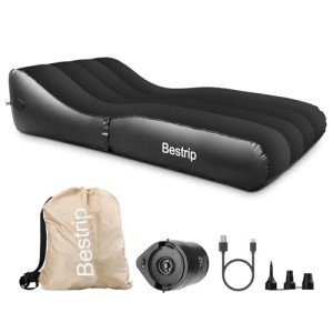 Bestrip Inflatable Couch with Built in Pump - Upgraded Extra Size Air Lounger Sofa, Portable Blow up Mattress Bed with Storage Bag, Inflatable Bed for Home, Camping & Guests
