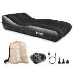 Bestrip Inflatable Couch with Built in Pump - Upgraded Extra Size Air Lounger Sofa, Portable Blow up Mattress Bed with Storage Bag, Inflatable Bed for Home, Camping & Guests