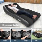 Bestrip Inflatable Couch with Built in Pump - Upgraded Extra Size Air Lounger Sofa, Portable Blow up Mattress Bed with Storage Bag, Inflatable Bed for Home, Camping & Guests