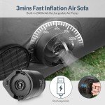 Bestrip Inflatable Couch with Built in Pump - Upgraded Extra Size Air Lounger Sofa, Portable Blow up Mattress Bed with Storage Bag, Inflatable Bed for Home, Camping & Guests