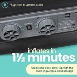 EZ INFLATE Air Mattress with Built in Pump - Twin Size Double-High Inflatable Mattress with Flocked Top - Easy Inflate, Waterproof, Portable Blow Up Bed for Camping & Travel