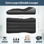 Bestrip Inflatable Couch with Built in Pump - Upgraded Extra Size Air Lounger Sofa, Portable Blow up Mattress Bed with Storage Bag, Inflatable Bed for Home, Camping & Guests