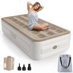 Sebor Air Mattress Twin with Built in Pump, 18" Ultimate Comfort Blow up Mattress Twin with Rechargeable Pump, Colchon Inflatable Mattress for Home, Guest, Camping & Office, Air Bed 660lbs Max