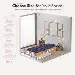 RAPTAVIS Single Size Air Mattress Inflatable Bed, Blow Up Mattress Camping Sleeping Pad