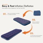 RAPTAVIS Single Size Air Mattress Inflatable Bed, Blow Up Mattress Camping Sleeping Pad