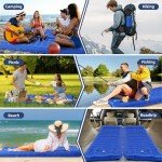 GLMNES Sleeping Pad, Ultralight Thicken Inflatable Sleeping Pad for Camping, Built-in Pump, Great for Camping, Hiking, Carry Bag, Repair Kit, Compact & Lightweight Air Mattress(Blue)