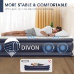 Twin Air Mattress with Built-in Pump,18''Raised Blow Up Mattress 2 Mins Self Inflation/Deflation,Upgraded Thicker Inflatable Mattress，Flocked Top Air Bed with Storage Bag for Guests,Home，Camping