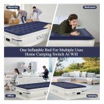 KNZZO Air Mattress Twin with Built-in Pump, Blow Up Mattress with Soft Flocked Top, Leakproof Inflatable Mattress, Foldable Waterproof Air Bed for Home, Guests, Camping, with Storage Bag