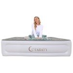 Cotabaty Queen Air Mattress with Built-in Pump, 18 inch Tall Inflatable Mattress Double Airbed, Luxury Self Inflating Air Bed Blow Up Mattress Portable for Home Camping Travel, 650lb Max Weight