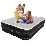DIVON Air Mattress Queen with Built in Pump,Blow Up Mattress with Wave Pattern in 3 Mins,18'' Quick Inflatable Mattress, Luxury Airbed for Home&Camping,Black,660lbs