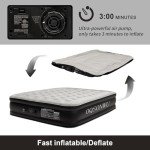 Oqsonwu Air Mattress 16" Air Bed Queen with Built in Pump, Foldable Portable Queen Inflatable Mattress, 660 lbs Weight Capacity Blow Up Air-Mattress Suitable for Guests, Indoors and Camping