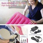 EnerPlex Inflatable Travel Bed with High Speed Pump, Portable Air Mattress for Kids on The Go, Blow up Toddler with Sides – Built-in Safety Bumper - Pink