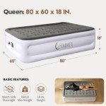 Cotabaty Queen Air Mattress with Built-in Pump, 18 inch Tall Inflatable Mattress Double Airbed, Luxury Self Inflating Air Bed Blow Up Mattress Portable for Home Camping Travel, 650lb Max Weight