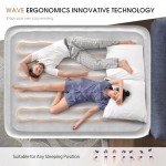 DIVON Air Mattress Queen with Built in Pump,Blow Up Mattress with Wave Pattern in 3 Mins,18'' Quick Inflatable Mattress, Luxury Airbed for Home&Camping,Black,660lbs