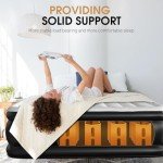 DIVON Air Mattress Queen with Built in Pump,Blow Up Mattress with Wave Pattern in 3 Mins,18'' Quick Inflatable Mattress, Luxury Airbed for Home&Camping,Black,660lbs