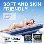 TANSTRIDER Twin Air Mattress with Built in Pump,18" Raised Blow up Air Bed,3 Mins Quick Self-Inflation/Deflation,550lbs Max, Strong Support,Foldable Inflatable Mattress for Camping/Home/Guests/Travel