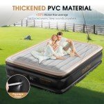 DIVON Air Mattress Queen with Built in Pump,Blow Up Mattress with Wave Pattern in 3 Mins,18'' Quick Inflatable Mattress, Luxury Airbed for Home&Camping,Black,660lbs