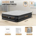 DIVON Air Mattress Queen with Built in Pump,Blow Up Mattress with Wave Pattern in 3 Mins,18'' Quick Inflatable Mattress, Luxury Airbed for Home&Camping,Black,660lbs
