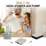 DIVON Air Mattress Queen with Built in Pump,Blow Up Mattress with Wave Pattern in 3 Mins,18'' Quick Inflatable Mattress, Luxury Airbed for Home&Camping,Black,660lbs