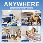 TANSTRIDER Twin Air Mattress with Built in Pump,18" Raised Blow up Air Bed,3 Mins Quick Self-Inflation/Deflation,550lbs Max, Strong Support,Foldable Inflatable Mattress for Camping/Home/Guests/Travel