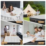 DIVON Air Mattress Queen with Built in Pump,Blow Up Mattress with Wave Pattern in 3 Mins,18'' Quick Inflatable Mattress, Luxury Airbed for Home&Camping,Black,660lbs