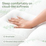 Ultra Soft Twin Size Mattress Topper - Viscose Made from Bamboo Pillow Top Mattress Pad for Back Pain Relief - Naturally Cooling for Hot Sleepers, Green