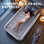 TANSTRIDER Twin Air Mattress with Built in Pump,18" Raised Blow up Air Bed,3 Mins Quick Self-Inflation/Deflation,550lbs Max, Strong Support,Foldable Inflatable Mattress for Camping/Home/Guests/Travel