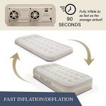 King Koil Luxury Twin Air Mattress with Built-in High-Speed Pump for Home, Guests & Camping - 13" Twin Size Premium, Double High Inflatable Blow Up Mattress Waterproof