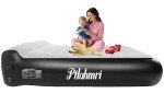 Ptlahmri Air Mattress Queen with Built in Pump,16″ Comfort Plush Surface Luxury Air Mattress,Portable Twin air Mattress with Pillow Design for Guests, Camping & Home, 660lb Weight Capacity(Black)