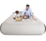 Ptlahmri Air Mattress Queen with Built in Pump,16″ Comfort Plush Surface Luxury Air Mattress,Portable Twin air Mattress with Pillow Design for Guests, Camping & Home, 660lb Weight Capacity(Black)