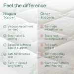 Ultra Soft Twin Size Mattress Topper - Viscose Made from Bamboo Pillow Top Mattress Pad for Back Pain Relief - Naturally Cooling for Hot Sleepers, Green