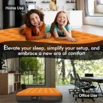 Luxchoice Air Mattress with Built-in USB Rechargeable Pump Camping Inflatable Mattress Portable Blow up Mattress Air Bed Guest Bed for Home Outdoors Hiking Travel