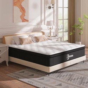 CRYREINA Queen Mattress, 12 Inch Queen Hybrid Mattress in a Box, Upgrade Individually Pocket Springs, Medium Firm, Pressure Relief, Breathable Comfort and Durable, CertiPUR-US Certified