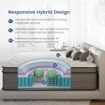 Ruoysun Queen Mattress, 10 Inch Hybrid Queen Bed Mattress in a Box, with Gel Memory Foam and Individual Pocket Springs, Motion Isolation, Strong Edge Support & Pressure Relief, Medium Firm