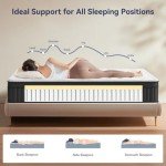 CRYREINA Queen Mattress, 12 Inch Queen Hybrid Mattress in a Box, Upgrade Individually Pocket Springs, Medium Firm, Pressure Relief, Breathable Comfort and Durable, CertiPUR-US Certified
