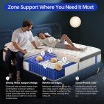 KOULABR Z Queen Size Mattress, 12 Inch Hybrid Mattress in a Box, Gel Memory Foam, Individually Wrapped Pocket Coils Innerspring, Pressure Relief, Medium Firm (12 INCH, Queen (New))